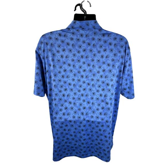 Dunning Boswell Jersey Performance Polo Surf Blue All Over Floral Print Size XL - Picture 2 of 11